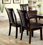 ZNTS Contemporary Set of 2 Side Chairs Dark Cherry And Espresso Solid wood Chair Padded Leatherette B01182194