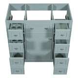 ZNTS 36" Bathroom Vanity without Sink, Cabinet Base Only, One Cabinet and Six Drawers, Green WF306253AAG