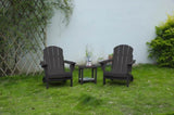 Folding Adirondack Chair with Side Table, 3-Piece Adirondack Chair Set with Wood Texture, W2103P254618