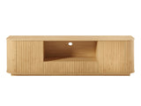 64-Inch Wavy TV Stand, Rounded Sideboard, Storage Cabinet, Wooden Vertical Stripe Cabinet for Living W1162P309021