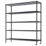 Adjustable layer spacing, wheeled display stand, iron, 117*45*185cm, powder-coated black 53017573