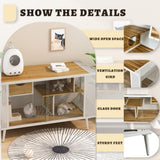 55.12 "Spacious Cat House with Tempered Glass, for Living Room, Hallway, Study and Other Spaces W757P173275