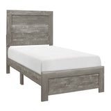 Rustic Gray Finish Twin Size Panel Bed Wooden Bedroom Furniture 1pc, Bed in a Box B011P248599