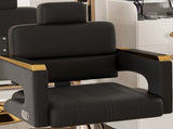 Professional Hydraulic Barber Chair - 360&deg Swivel with Adjustable Height, Stainless Steel W2700P318167