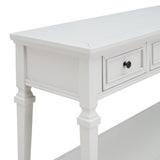 ZNTS Classic Retro Style Console Table with Three Top Drawers and Open Style Bottom Shelf, Easy Assembly 87021616