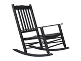 68.5*86*115CM Square Wooden Rocking Chair Wavy Backboard Black 40856754