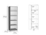 Bookcase Compact Bookshelf with Multiple Shelves, Matt Gray / White B097P167421