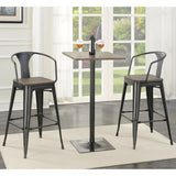 Dark Elm and Matte Black Bar Height Stool B062P153516