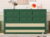 Full Size Murphy Bed with Large Drawers,Green N708P336203F