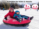 600D Waterproof Oxford Cloth Snow Sled, Reinforced Handles Removable Tow Strap for Adults Kids-Pink 79569343