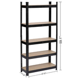 ZNTS 5 Tier Heavy Duty Metal Shelving Rack Unit Garage Storage Shelf Black UK 12865320