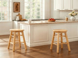 2-Pack 24" Backless Wood Counter Stools, Natural Finish 25436932