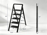 5 Step Folding Step Ladder, 330 lbs Heavy-Duty Metal Step Stool with Reinforced X-Structure, 01485233
