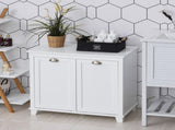 Tilt-Out Laundry Sorter Cabinet, Bathroom Storage Organizer white-AS Prohibited 20011717