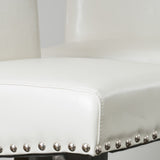 Contemporary leather counter stools,Ivory dining chairs with nail-head decoration ,25 N780P168429
