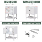 ZNTS 24" Bathroom Vanity Base Only, Soild Wood Frame, Bathroom Storage Cabinet with Doors and Open Shelf, WF287735AAK