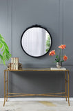30"x30" Round Hand Carved Rose Antique Mirror Frame, Mirror for Live space, Bathroom, Entryway W2078126751