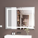 ZNTS 40 x 32 Inch Frameless Rectangular LED Bathroom Vanity Mirror with Touch Sensor, Anti-Fog, and 3 21S0301-40