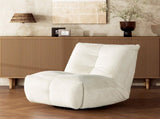 Rearden 35.5" Swivel Glider Manual Recliner Gaming Lounge Chair, Pearl White Short Faux Fur B2719P238499
