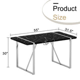 A rustic industrial rectangular MDF black dining table for 4-6 people, with a 1.5 "thick MDF desktop W1151P172403