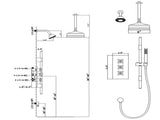 4-Spray Patterns Combo Rain Showerhead, with Body Jet Handshower in Brushed Nickel W1219P506571