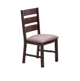 Contemporary Antique Cherry Set of 2pc Dining Solid wood Ladder Back Fabric Cushion Seat B011P194286