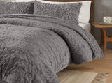 King/Cal King Ruched Fur Down Alternative Comforter Set B035129369
