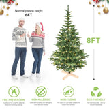 Artificial 6ft Green LED-lit Christmas Tree with 611PE/PVC Mixed Branch Tips,Hinged Premium & 05319362