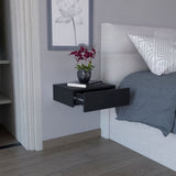 Milano Floating Nightstand , End Table, Side Table Wall-Mounted with Drawer -Black -Bedroom B070137825