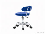 Round Shape Adjustable Salon Stool with Back and Line Blue 90685361