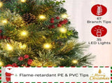 Set of 2 2FT Pre-lit Outdoor Pathway Christmas Trees with Stakes, Red Berries and 27630862