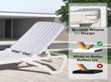 Outdoor Chaise Lounge, Pool Lounge Plastic Adjustable Recliner in-Pool Lounger Tanning Lounge W1859P170160