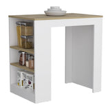 Harlan Kitchen Island, Counter Height Table Top with 3-Side Shelf B128P148714