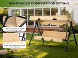 68*43*60 inch Khaki KD Model with Cushion Canopy Iron Oxford Fabric 250kg Iron Swing Set 41207129