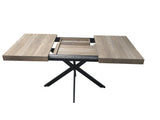 55.11"-70.86"Retro Rectangular Stretch Dining Table, Grey Carole Top With Same Color Embossed Center W757P437309