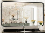 Bathroom Mirror 20"x 28" Wall Mirror with Rectangular Metal Frame, Gold 23516641