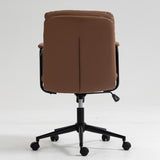 ZNTS Office Chair,Mid Back Home Office Desk Task Chair with Wheels and Arms Ergonomic PU Leather Computer W1143133926