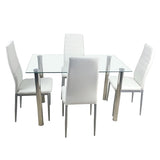 ZNTS 110CM Clear Color Dining Table Set 31684439