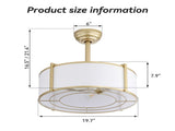 20-Inch Ceiling Fan with Ligh, DC Reversible Motor, Remote Included, Ideal for Bedroom and Living W934P512301