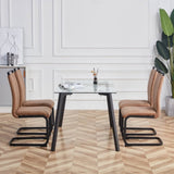 Modern Dining Chairs, Technology cloth High Back Upholstered Side Chair with C-shaped Tube Black W115149179