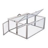 ZNTS Folding Rabbit Hutch with Roosting Bar, Wood Collapsible Guinea Chick Run, Outdoor Bunny Cage, W2181P152980