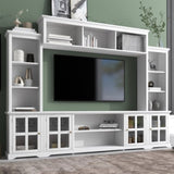 Minimalism Entertainment Wall Unit with Bridge, Modern TV Console Table for TVs Up 68789193