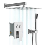 Dual Shower Head - 10 Inch Wall Mounted Square Shower System with Rough-in Valve,Chrome W1243P262627