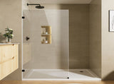 34" W x 68" H Bathroom Shower Door, Frameless Fixed 3/8" Thick Clear Tempered Glass Door T5595P495204