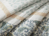 9 Piece Cotton Percale Comforter Set Aqua Cal King B03596966