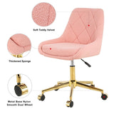 Modern teddy fleece fabric with gold legs living room furniture dining chair, soft and comfortable, W210127515