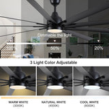 ZNTS 84 In Super Large Black Ceiling Fan with Remote Control W1367P182918