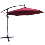 10 ft Outdoor Patio Umbrella Solar Powered LED Lighted Sun Shade Market Waterproof 8 Ribs Umbrella W65627956