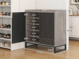 5 Tier Modern Shoe Cabinet with Doors Entryway Storage Organizer 90032144