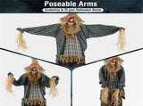 7ft Life-Size Animated Halloween Scarecrow - Sound-Activated 28912663